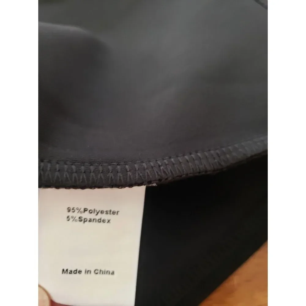 Fuinloth Faux‎ Suede Mini Skirt Black L Go Go Groovy Preppy